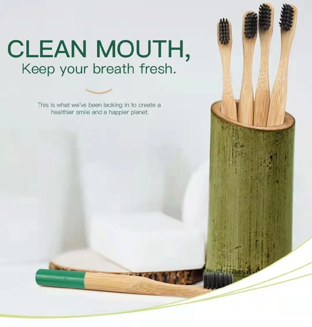 Customs Logo 100% Natural Personal Oral Care Kid Bamboo Toothbrush