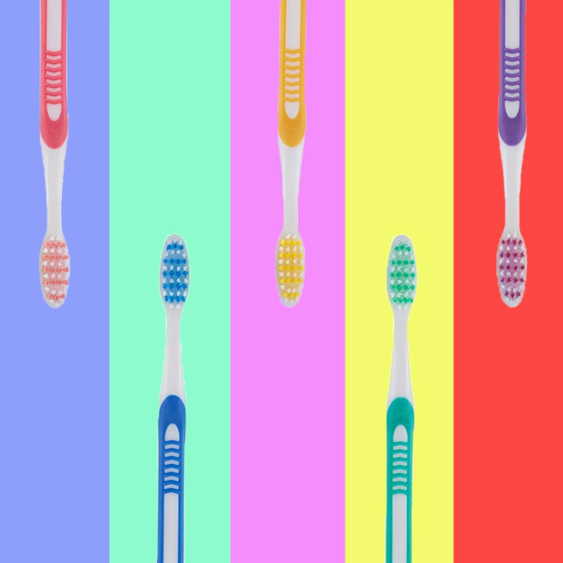 Personal Care Adult Plastic Toothbrush Reusable Supermarket Supply Medium Bristles