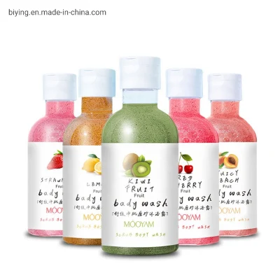 Private Label Natural Plant Fruit Extract Skin Whitening Lightening Shower Gel Powerful Moisturizing Anti Aging Scrub Body Wash
